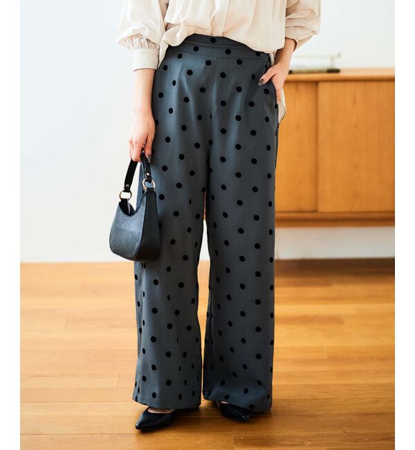 le.coeur blanc「《手洗い可能》ドットワイドパンツ」|その他|