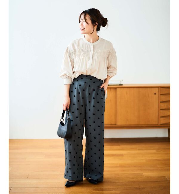 le.coeur blanc「《手洗い可能》ドットワイドパンツ」|その他|