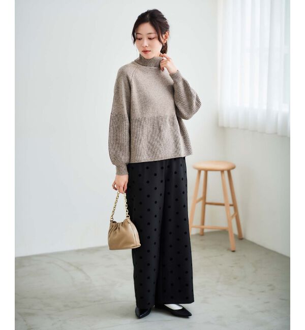 le.coeur blanc「《手洗い可能》ドットワイドパンツ」|その他|