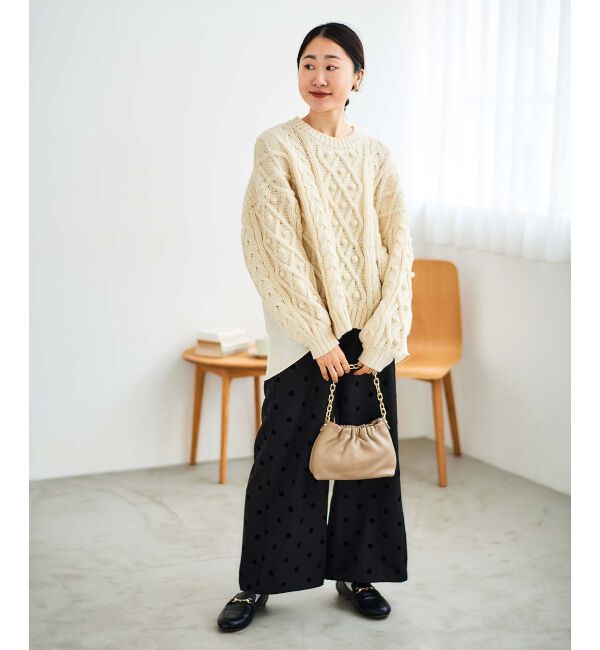 le.coeur blanc「《手洗い可能》ドットワイドパンツ」|その他|