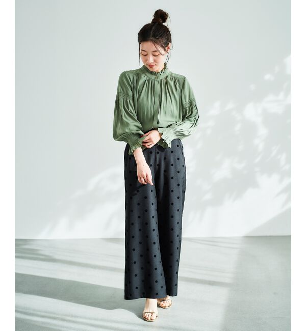 le.coeur blanc「《手洗い可能》ドットワイドパンツ」|その他|