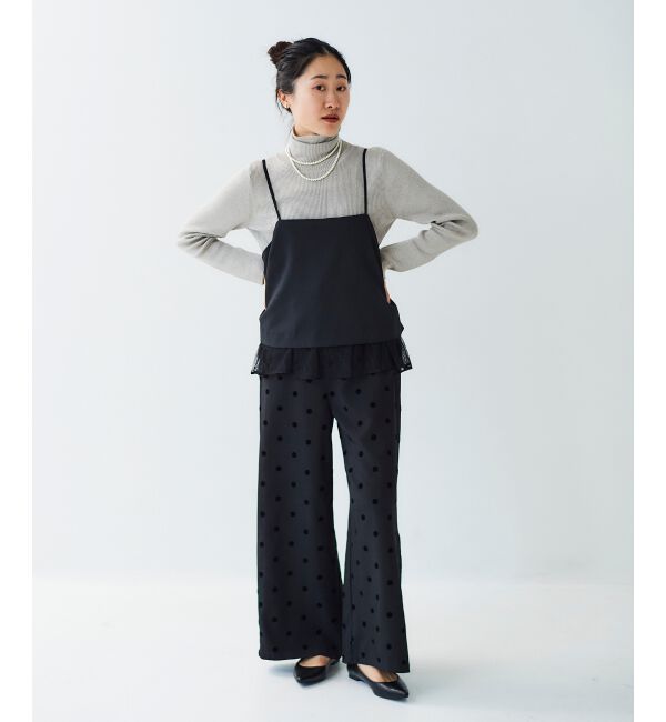 le.coeur blanc「《手洗い可能》ドットワイドパンツ」|その他|