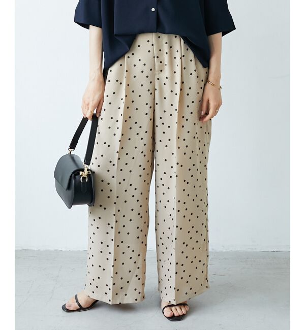  「リネンライクスラブドットタックパンツ」|その他|