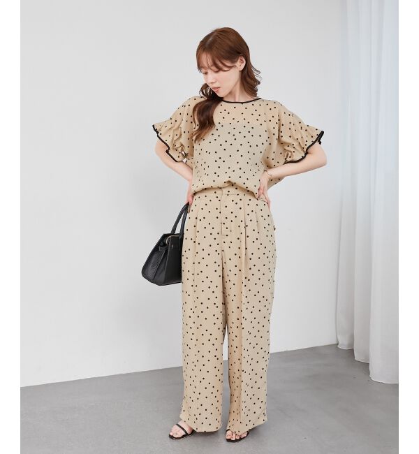  「リネンライクスラブドットタックパンツ」|その他|