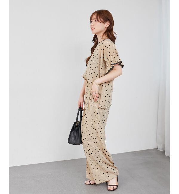  「リネンライクスラブドットタックパンツ」|その他|