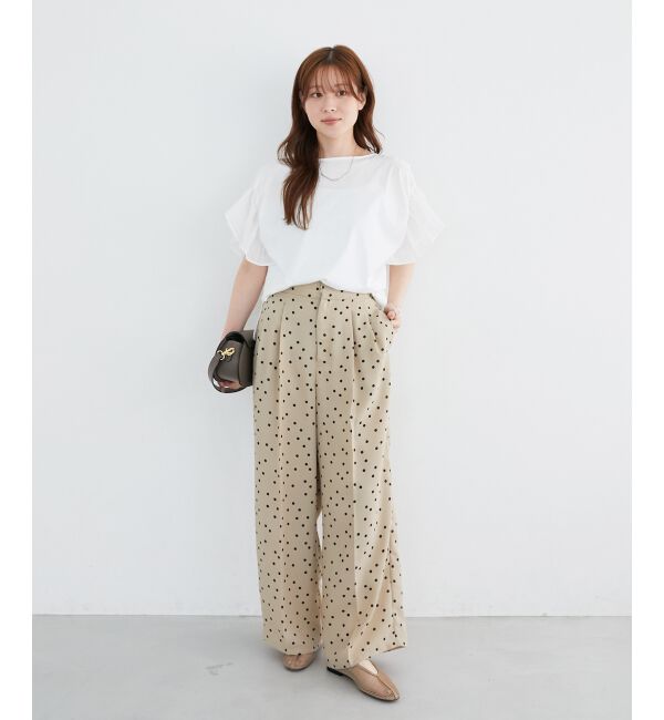  「リネンライクスラブドットタックパンツ」|その他|