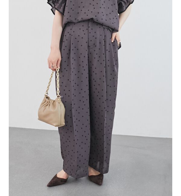  「リネンライクスラブドットタックパンツ」|その他|