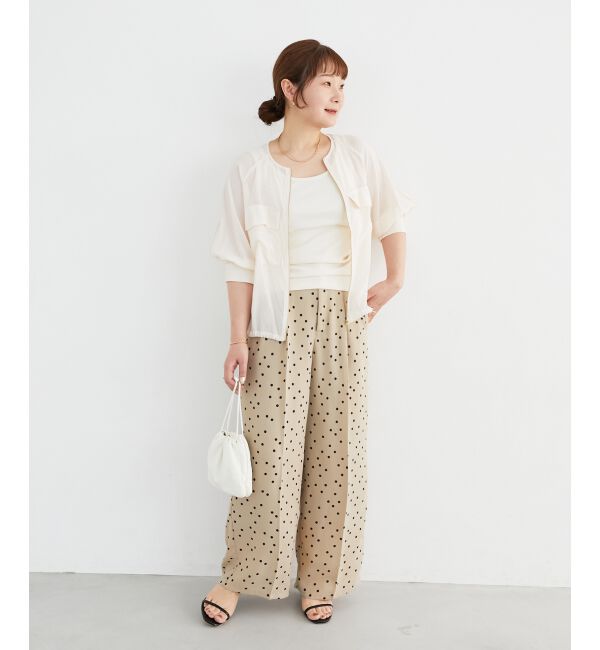  「リネンライクスラブドットタックパンツ」|その他|