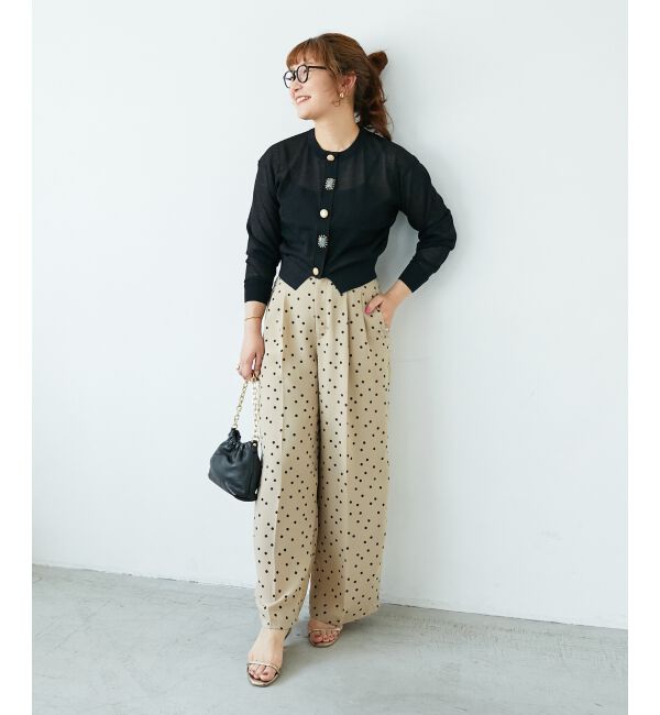  「リネンライクスラブドットタックパンツ」|その他|