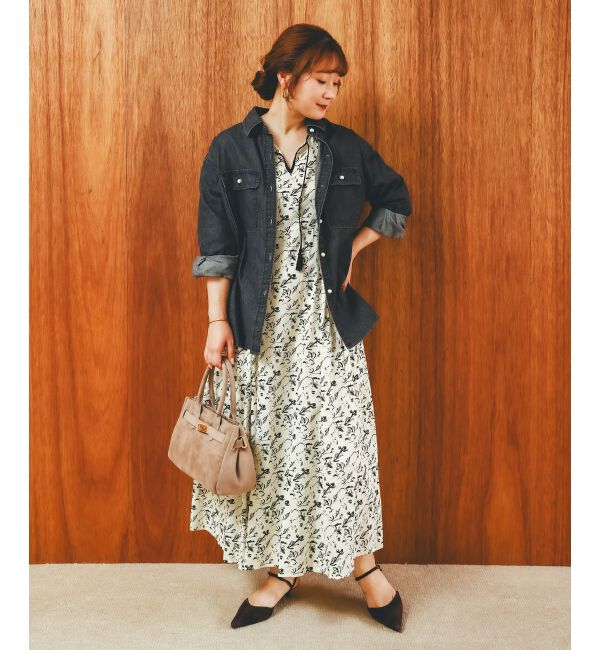  「フラワーモチーフスキッパーワンピース」|ワンピース|ｱｲﾎﾞﾘｰ柄