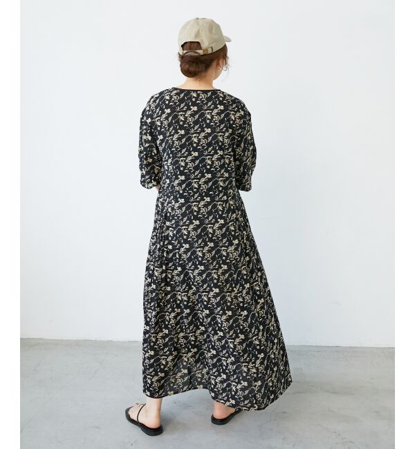  「フラワーモチーフスキッパーワンピース」|ワンピース|