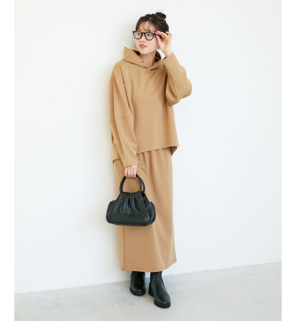  「ダンボールニットパーカー&times;スカートセット」|ワンピース|