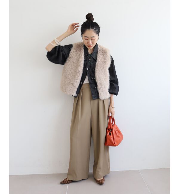  「《手洗い可能》フルダルダブルタックワイドパンツ」|その他|