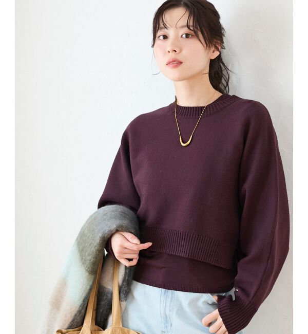  「3WAYレイヤードクルーニット」|ニット・セーター|