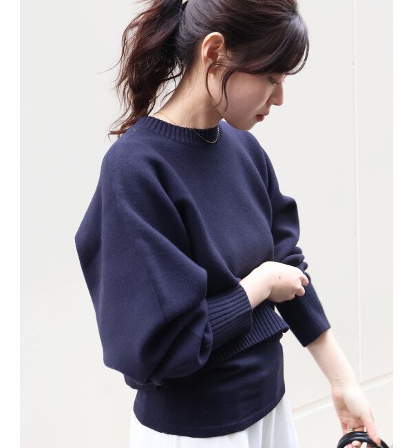  「3WAYレイヤードクルーニット」|ニット・セーター|ネイビー