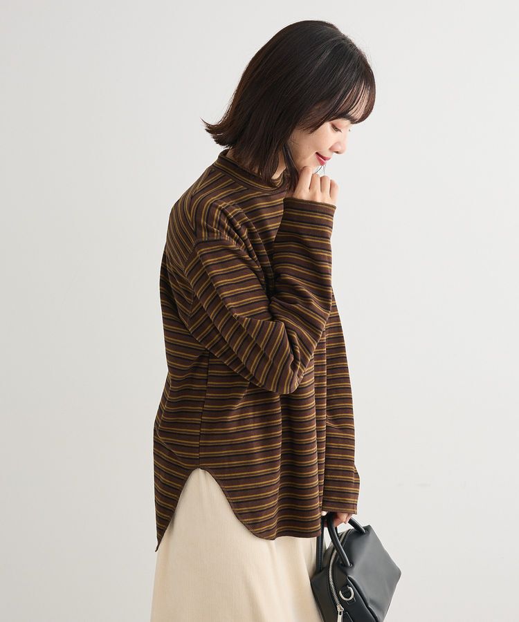 Green Parks「なめらかタッチマルチボーダープルオーバー」|Tシャツ・カットソー|