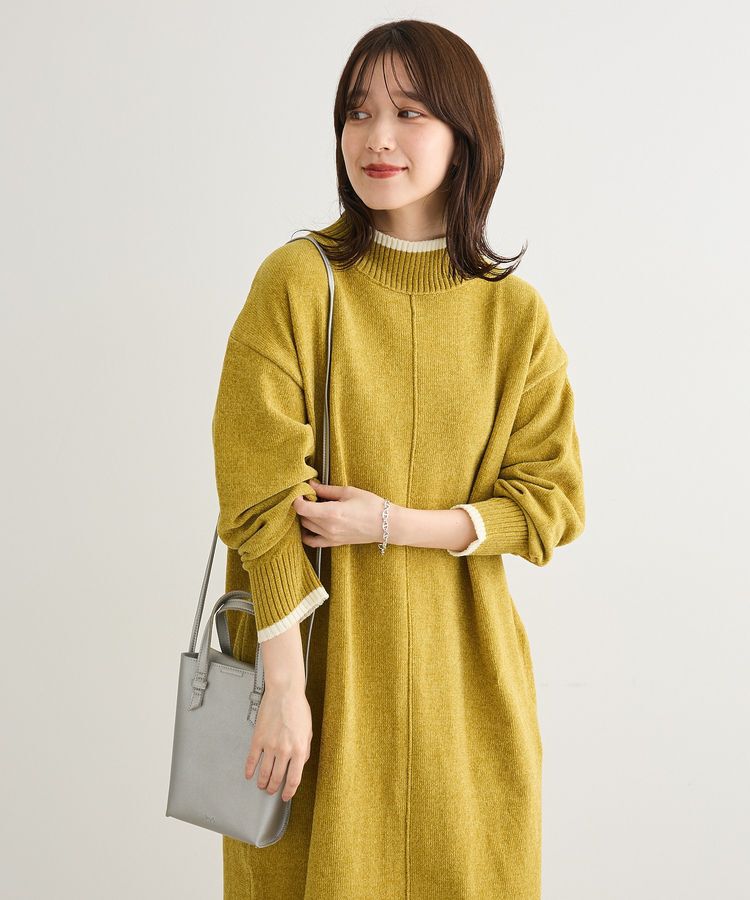 Green Parks「配色リラックスモールニットワンピース」|ワンピース|