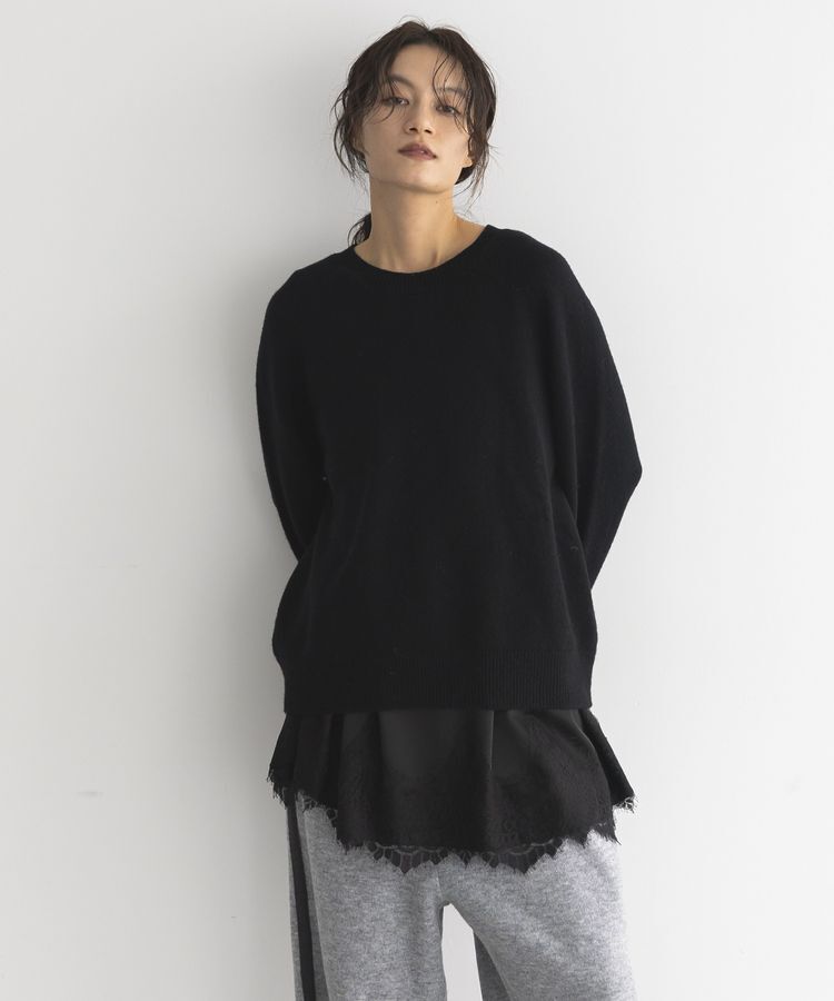 GARAGE OF GOOD CLOTHING「【日本製】カシミア混クループルオーバー」|ニット・セーター|Black