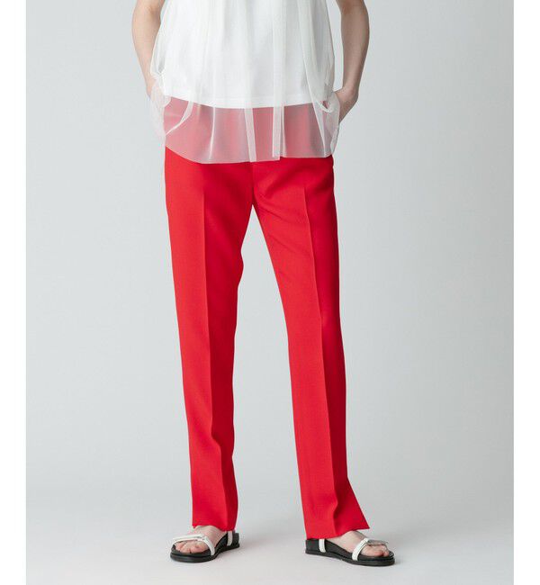 allureville「サイドスリットテーパードパンツ」|その他|レッド