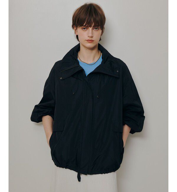 allureville「メモリータフタスタンドカラーブルゾン」|ブルゾン・スタジャン|ブラック