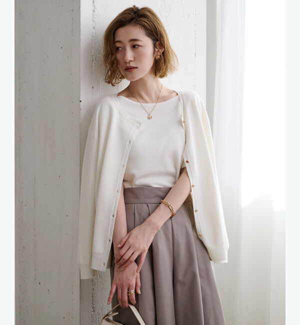 ur's「サマーニットオープンネックニットトップス」|ニット・セーター|ホワイト