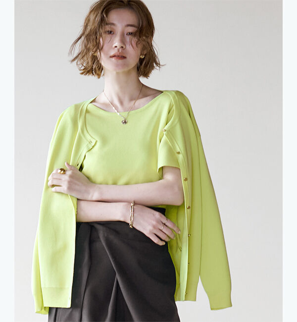 ur's「サマーニットオープンネックニットトップス」|ニット・セーター|