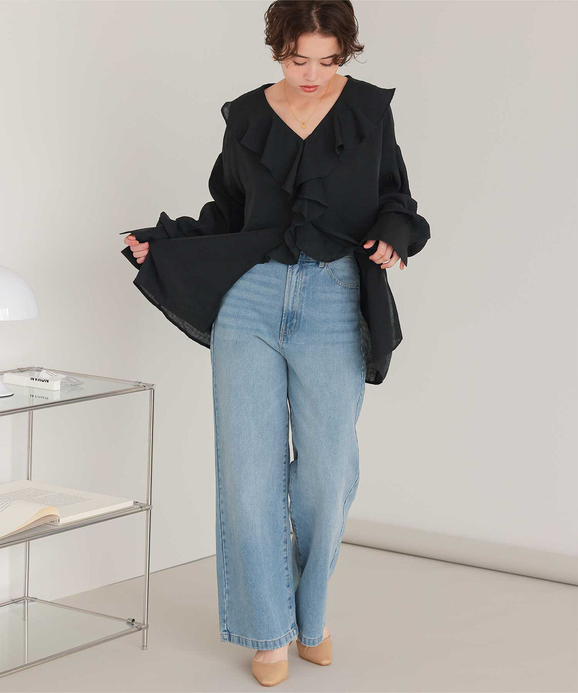 titivate「フリルカラーオーバーブラウス」|シャツ・ブラウス|