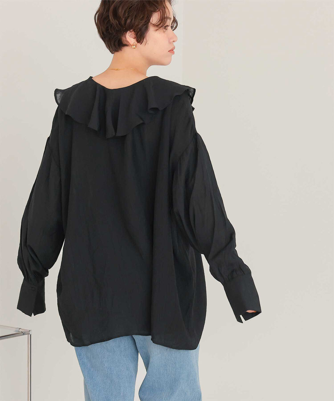 titivate「フリルカラーオーバーブラウス」|シャツ・ブラウス|
