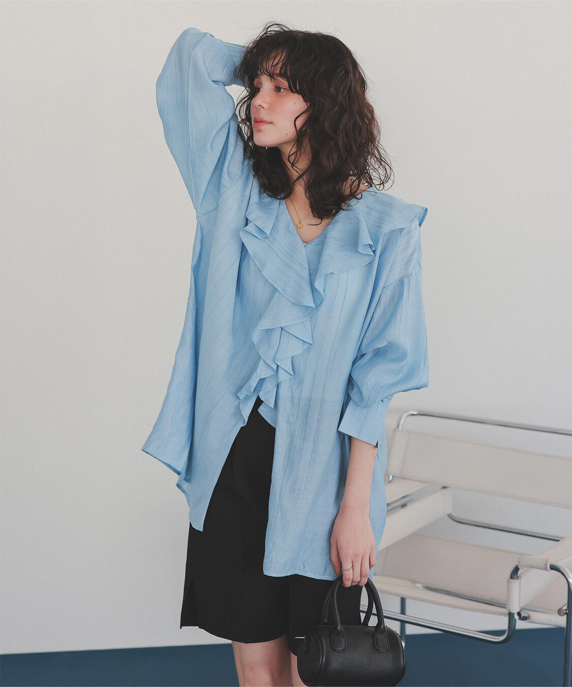 titivate「フリルカラーオーバーブラウス」|シャツ・ブラウス|