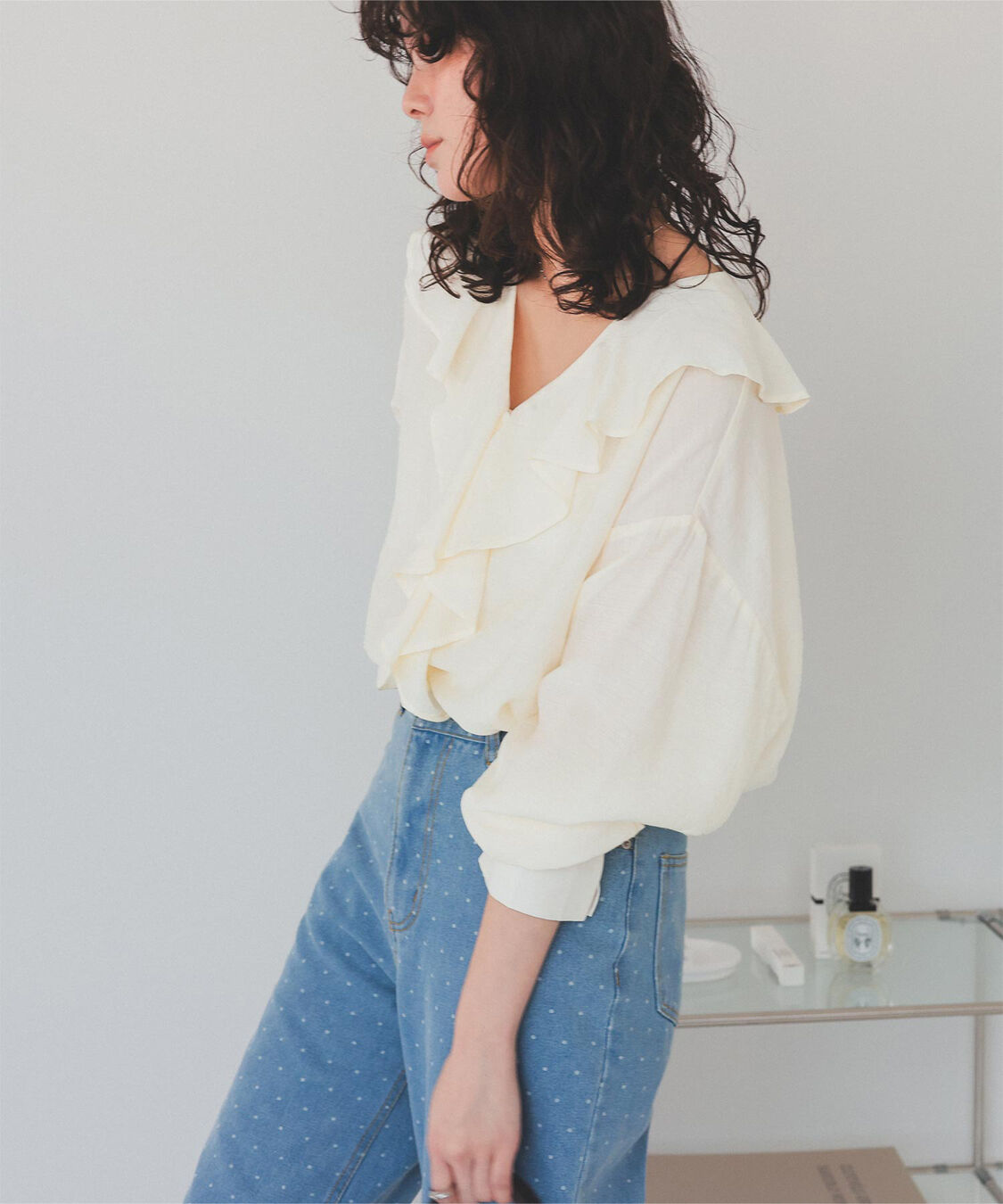 titivate「フリルカラーオーバーブラウス」|シャツ・ブラウス|