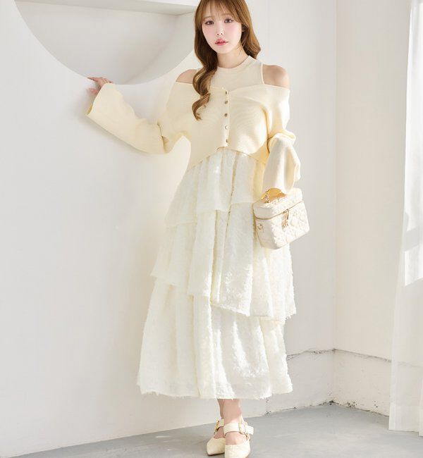  「カーデセットドッキングティアードワンピ」|ワンピース|