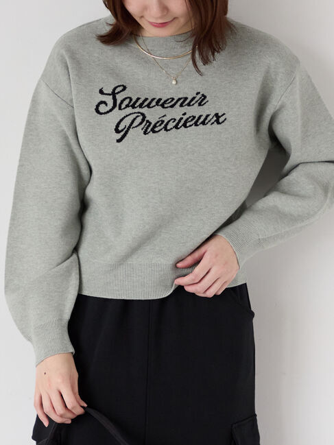 Te chichi TERRASSE「筆記体ロゴニット」|ニット・セーター|グレー