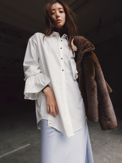 Te chichi「【宮本茉由着用】ピンタックフレアカフスシャツ」|シャツ・ブラウス|オフホワイト