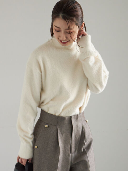 Te chichi「【宮本茉由着用】ハイネックフェザーニット」|ニット・セーター|