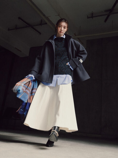 Te chichi「【宮本茉由着用】ボンディングフレアスカート」|スカート|オフホワイト