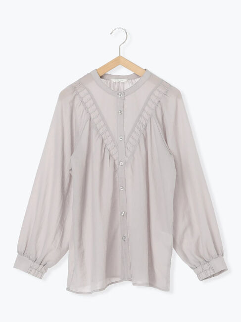 Samansa Mos2 blue「切替タックブラウス」|シャツ・ブラウス|