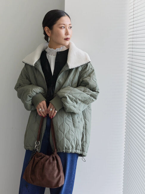 Samansa Mos2 blue「切替タックブラウス」|シャツ・ブラウス|