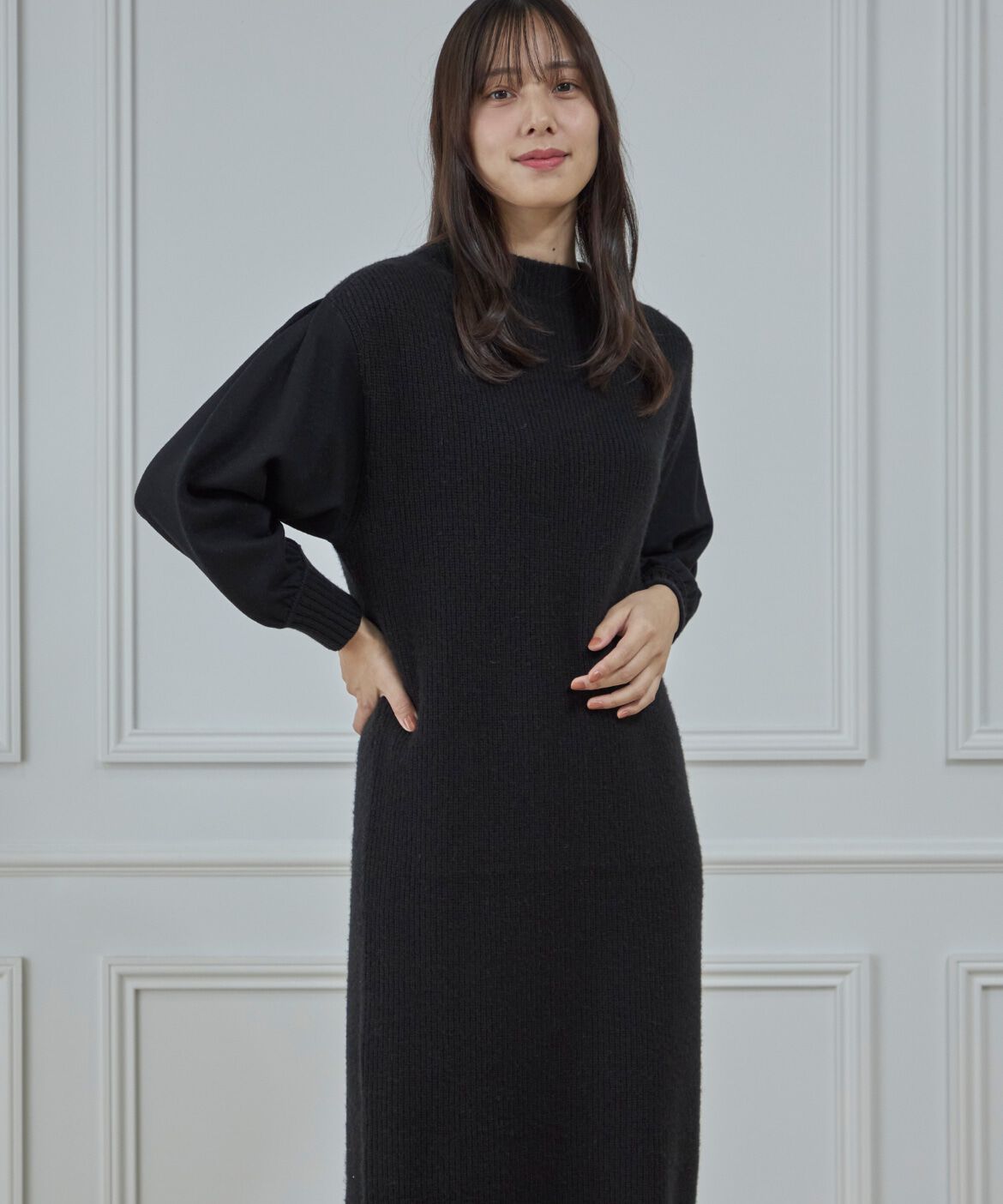 INED「圧縮スムースドッキングニットワンピース」|ワンピース|