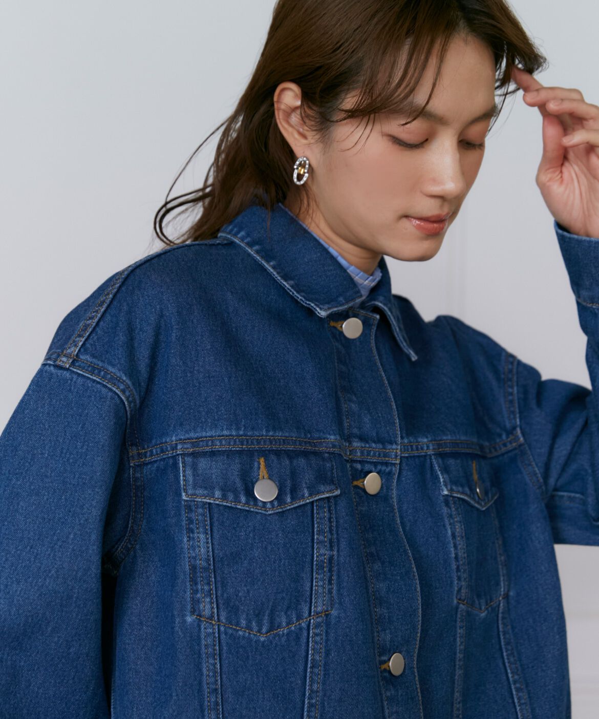 INED「《大きいサイズ》デニムジャケット」|デニムジャケット|