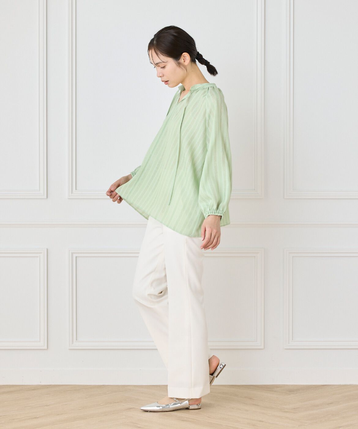 INED「《大きいサイズ》美脚セミフレアパンツ」|その他|