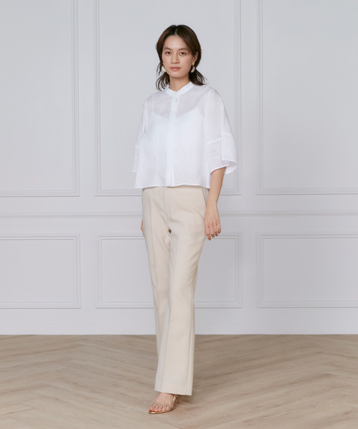 INED「《大きいサイズ》美脚セミフレアパンツ」|その他|