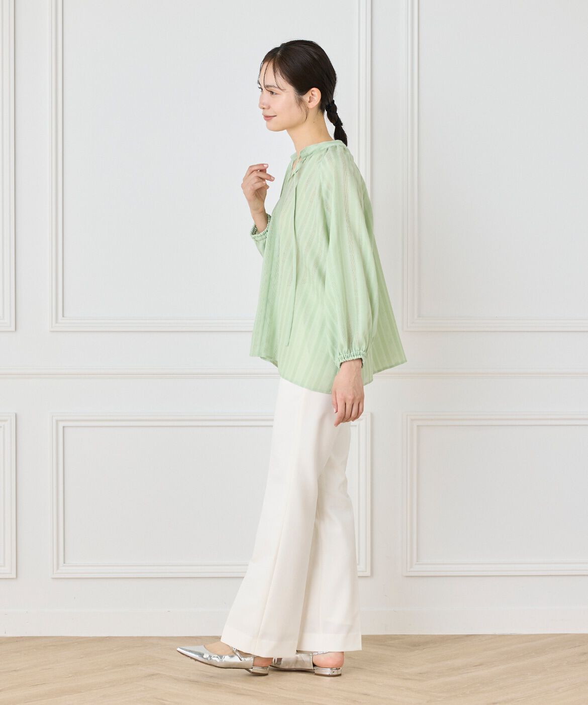 INED「《大きいサイズ》美脚セミフレアパンツ」|その他|