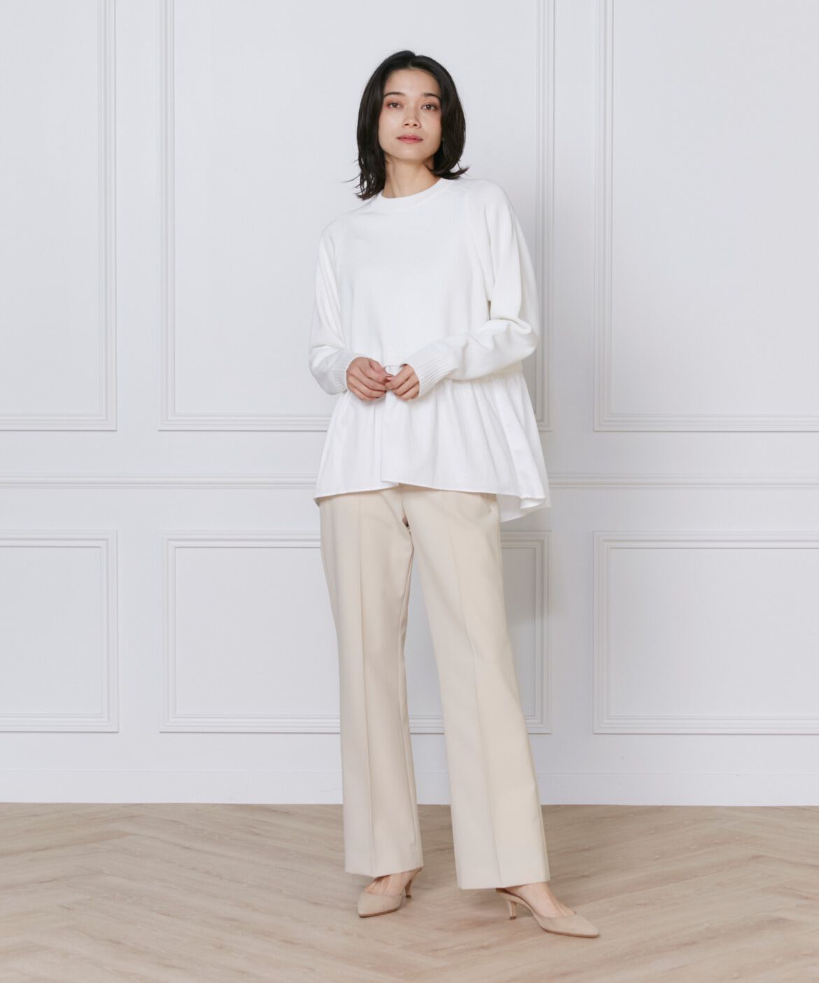 INED「《大きいサイズ》美脚セミフレアパンツ」|その他|