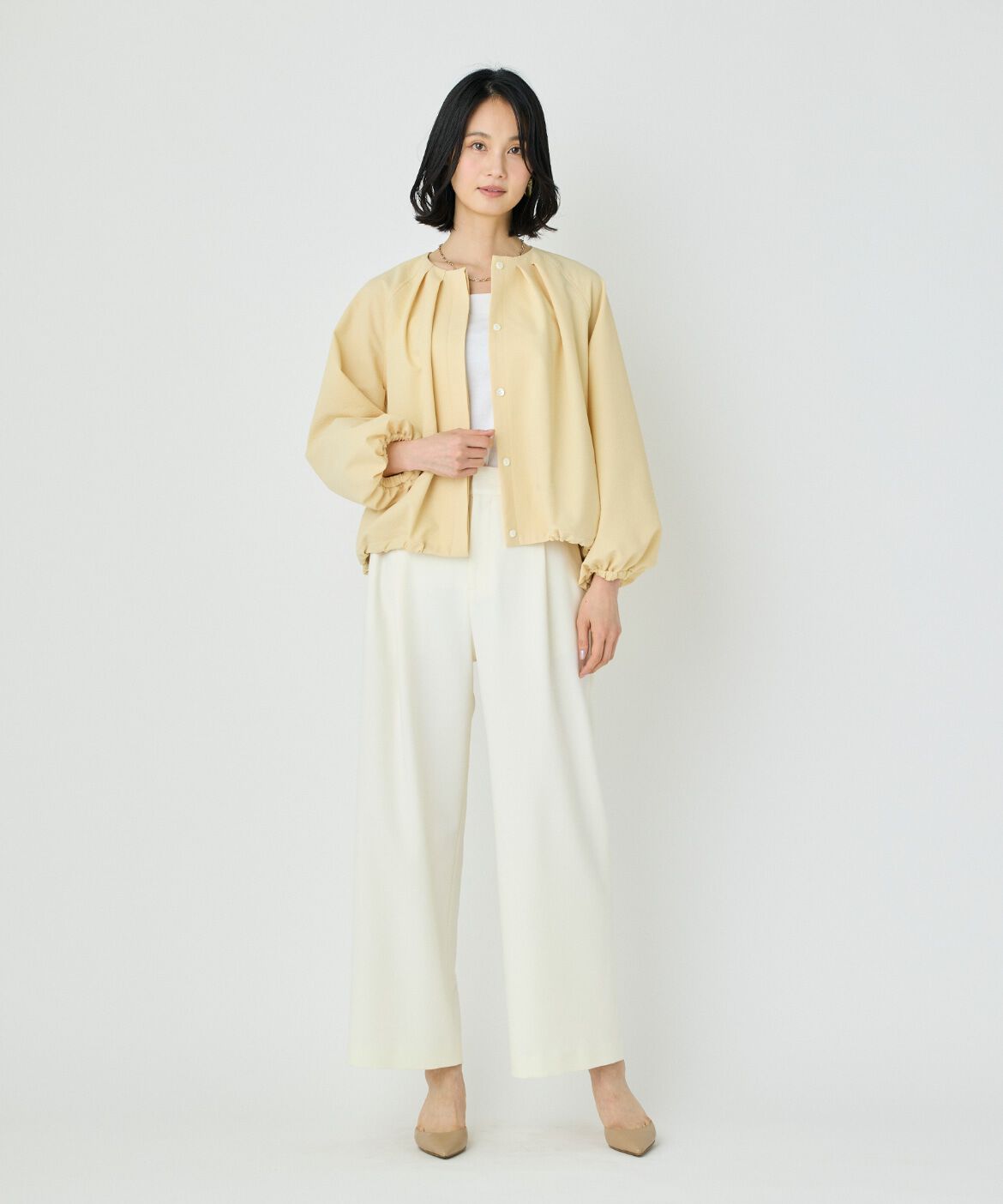 7-IDconcept.「サッカーストレッチブルゾン」|ノーカラージャケット|