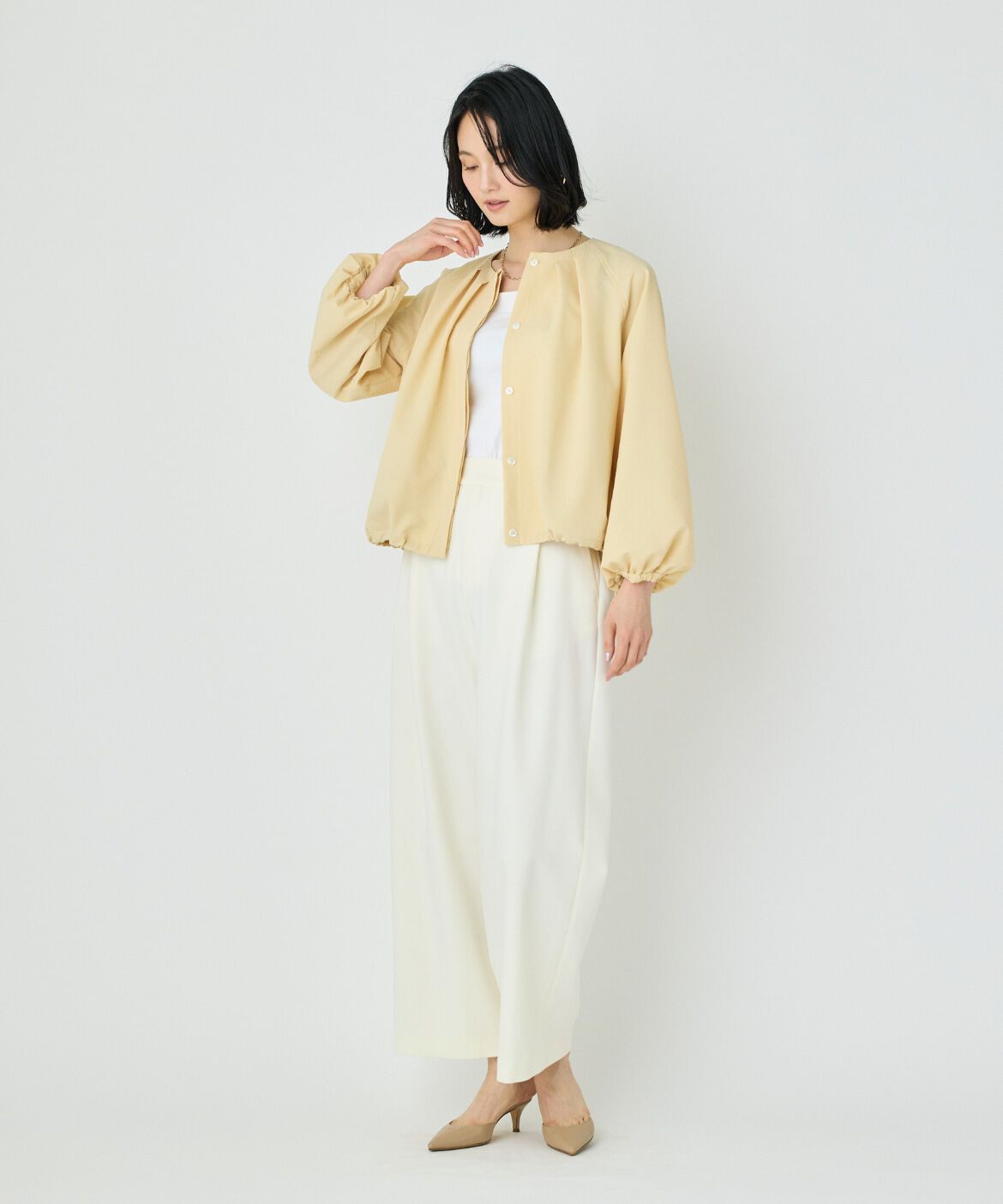 7-IDconcept.「サッカーストレッチブルゾン」|ノーカラージャケット|