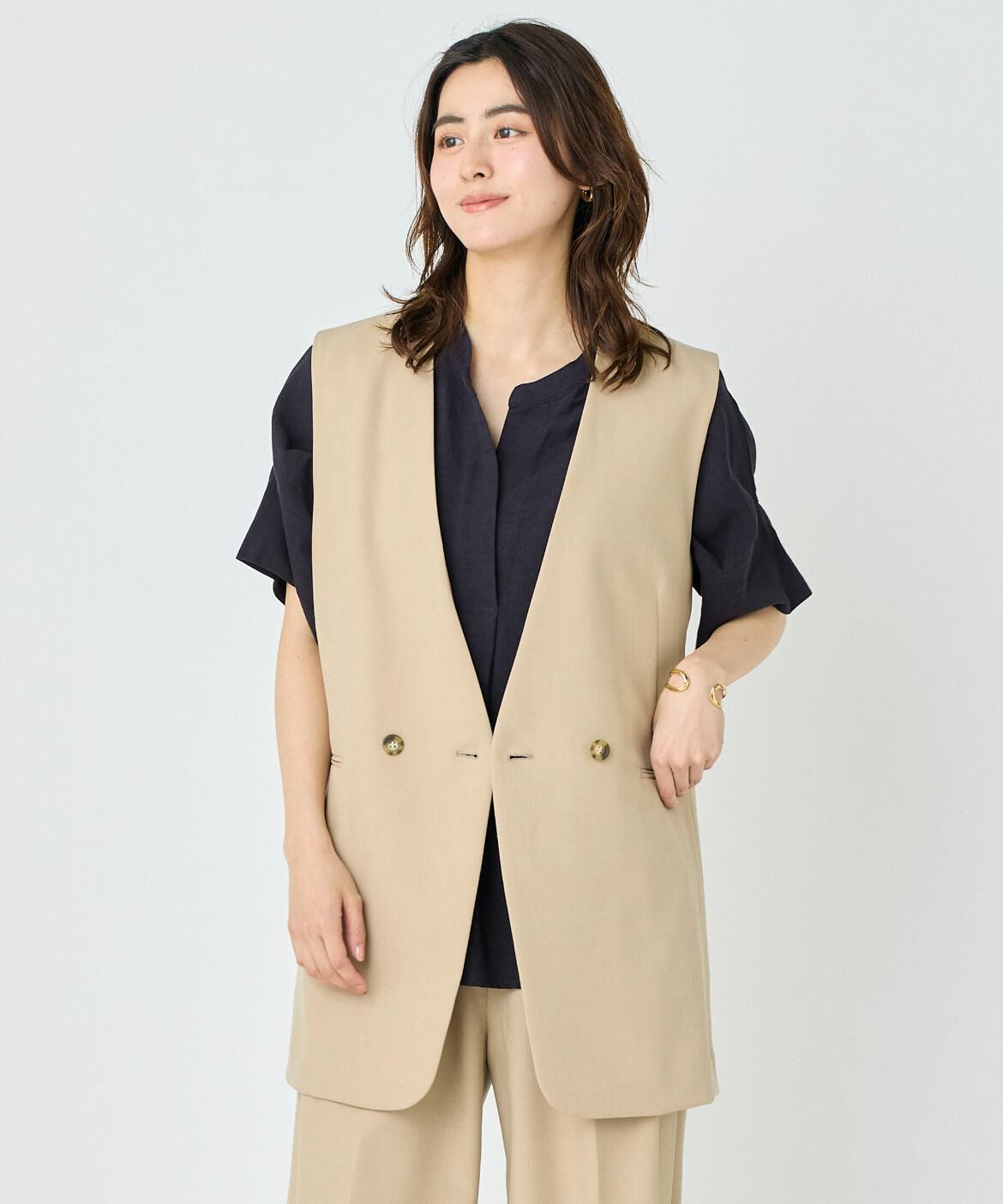 DAY by DAY it&rsquo;s international「カラーレスジレ」|ダウンベスト・ベスト|キャメル1