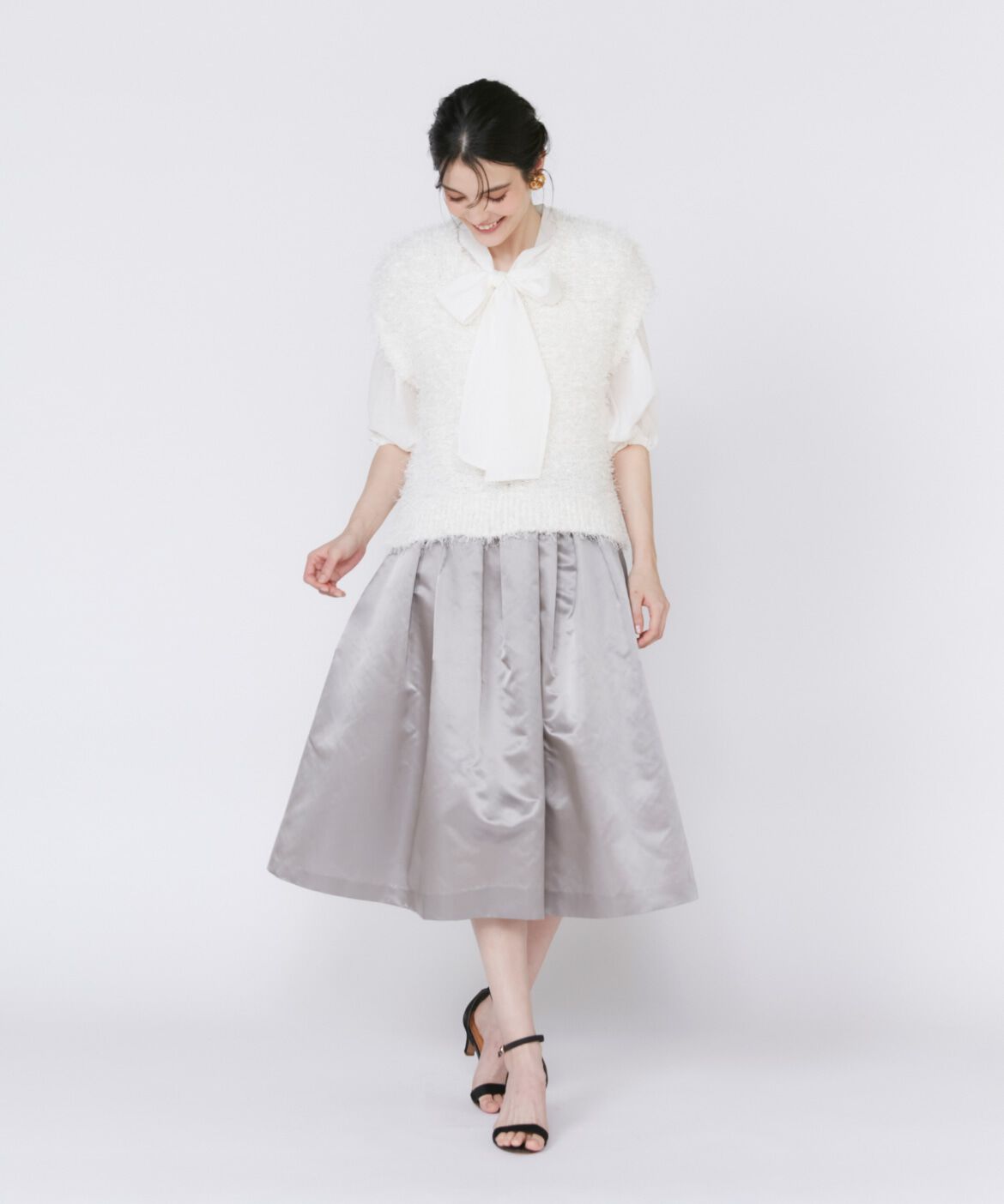 Maglie le cassetto「《大きいサイズ》シアーボウタイブラウス」|シャツ・ブラウス|