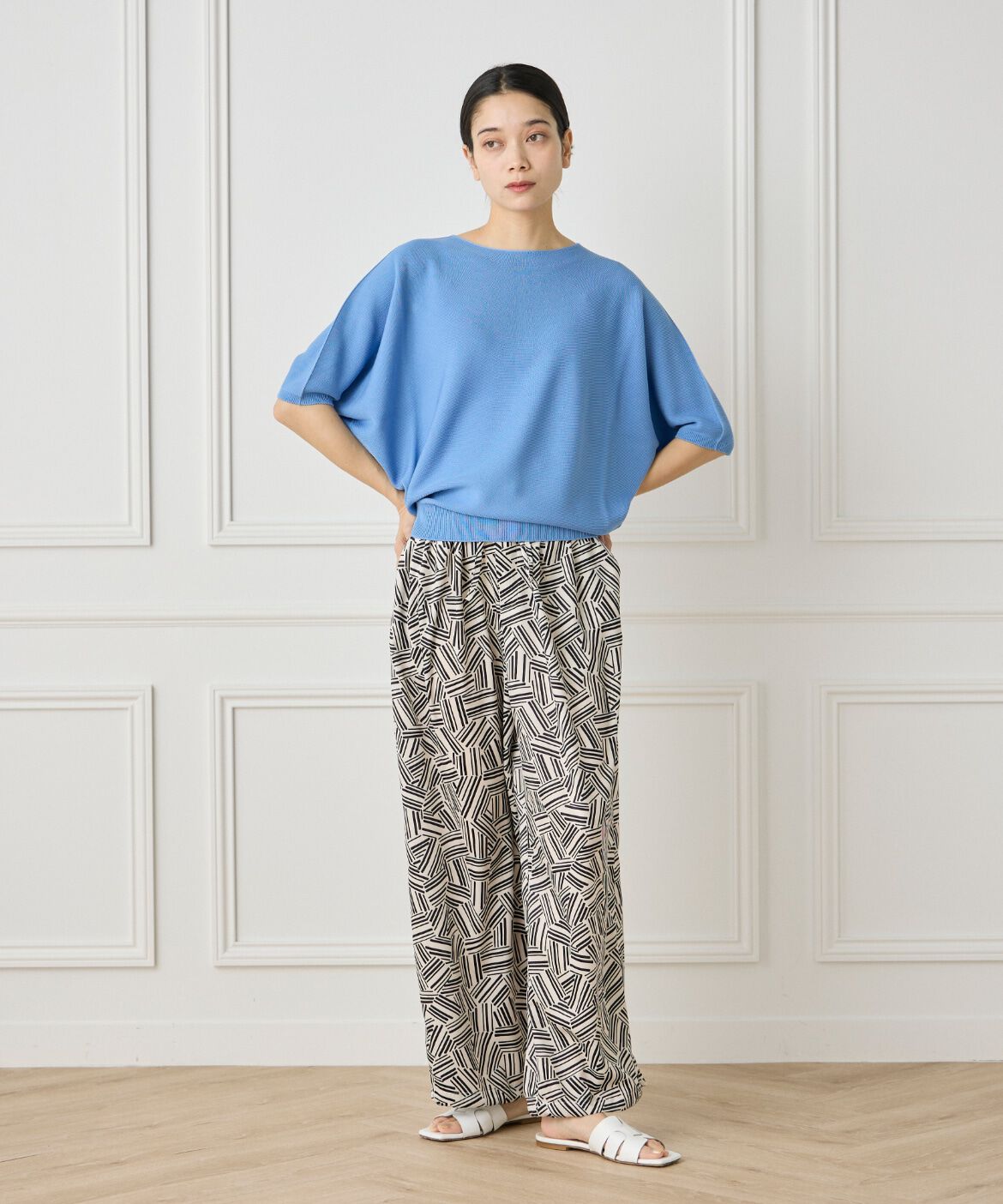 INED「《大きいサイズ》5分袖ドルマンスリーブニット《Cuoo》」|ニット・セーター|