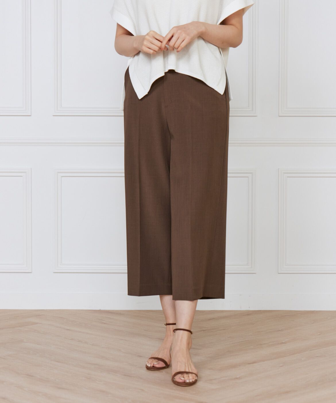 7-IDconcept.「《大きいサイズ》ワイドクロップトパンツ」|その他|