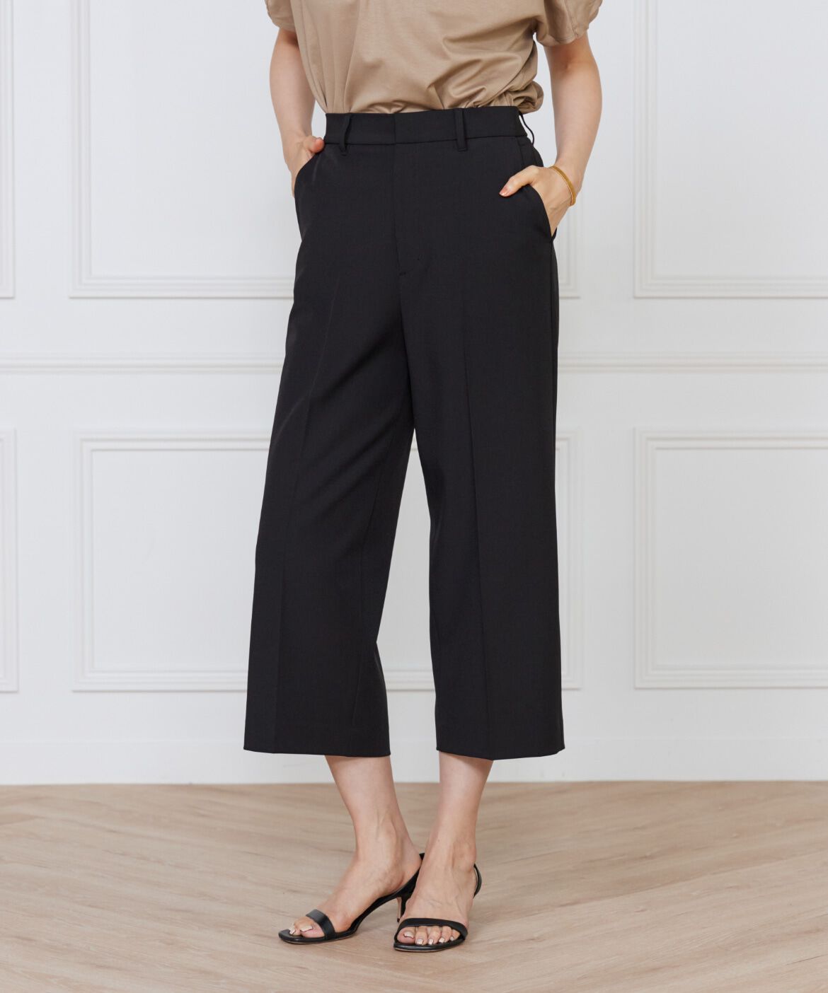 7-IDconcept.「《大きいサイズ》ワイドクロップトパンツ」|その他|